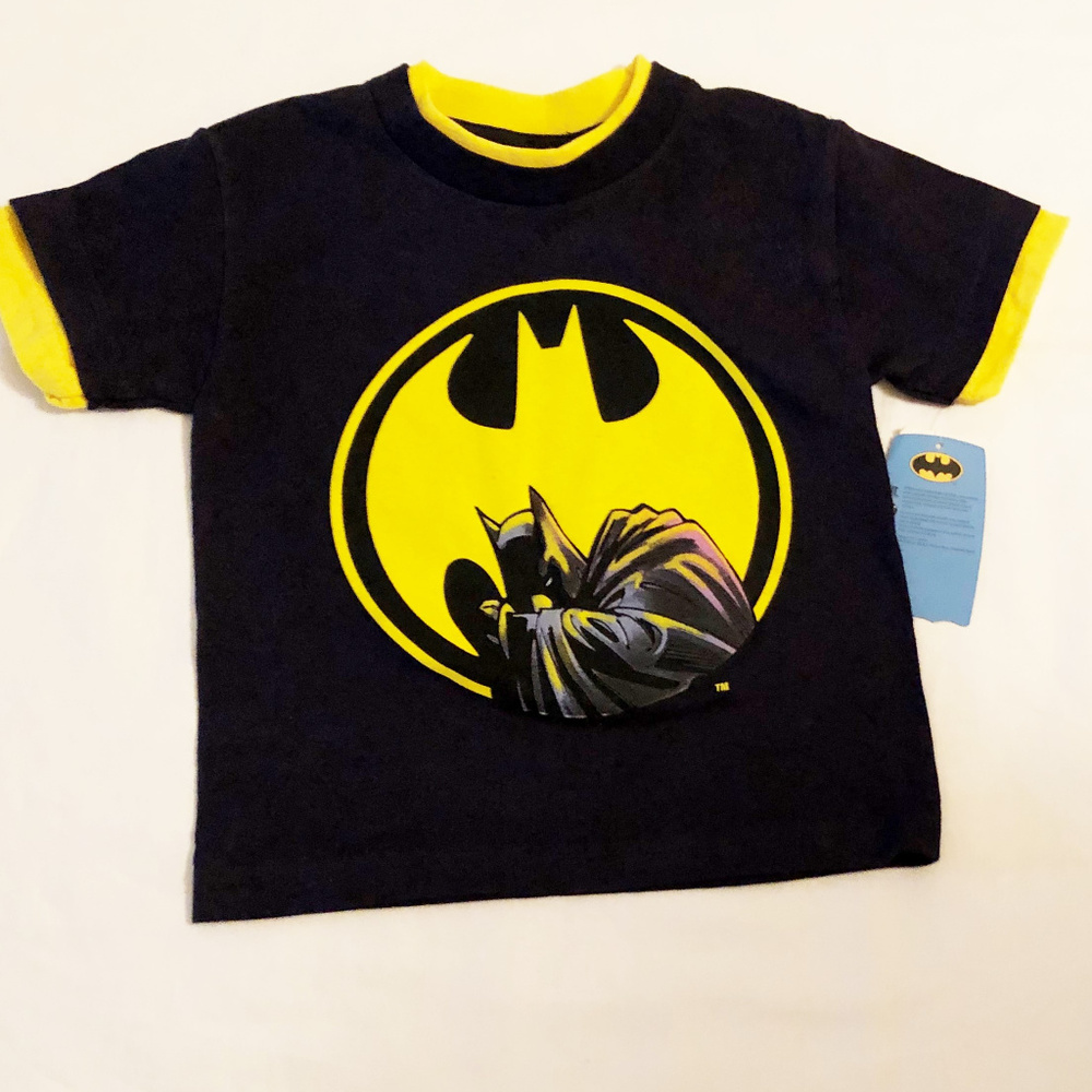 T-shirt Batman toddler boys new size 2 TM & DC Comics cotton navy short sleeves
